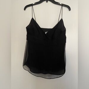 J. Crew Black Sheer Camisole Top